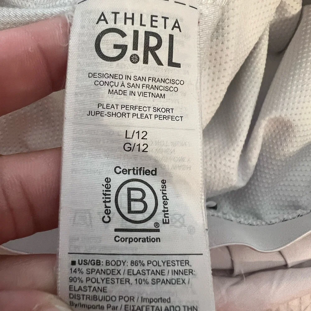 Athleta Girl Pleat Perfect Skort Size L/12